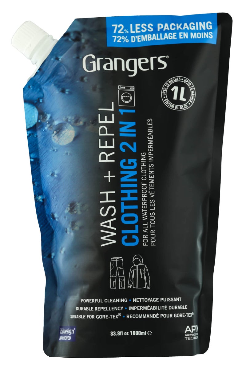 Grangers Clothing Wash + Repel For Outerwear/ 1 Ltr/ Clean and Waterproof In Your Home Washing Machine - Image 1
